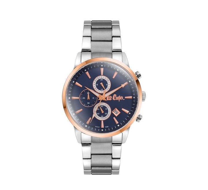 Lee Cooper Men's Multifunction Watch Analog, Blue Dial Silver Stainless Steel Band , LC06961.590