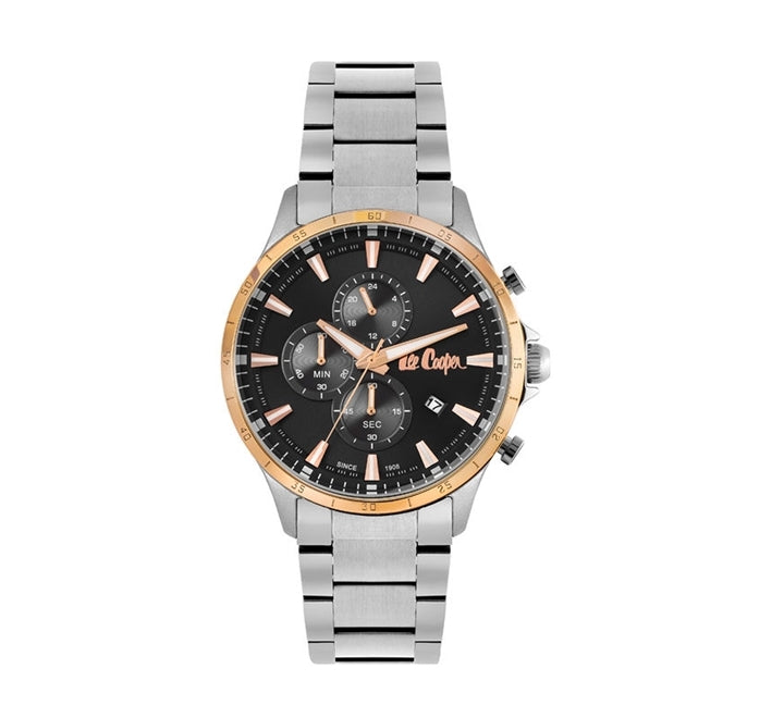 Lee Cooper Men's Watch Analog, Black Dial, Stainless Steel Strap, LC07009.550 