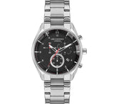 Lee Cooper Men's Watch Analog, Black Dial  Stainless Steel Silver Strap, LC07351.350