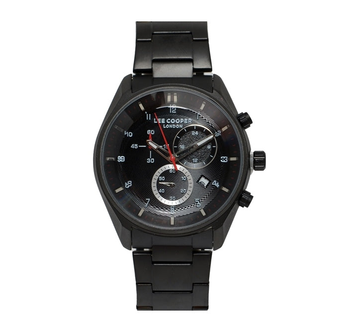 Lee Cooper Men's Watch Analog Black Dial With Black Metal Band, LC07351.650