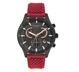 Lee Cooper Men's Watch Analog, Black Dial, Red Silicone Strap, LC07373.658 