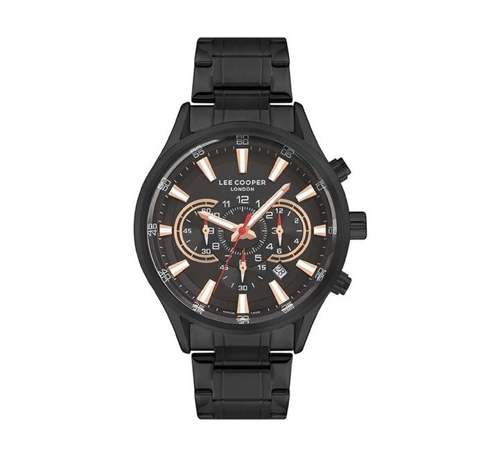 Lee Cooper Men's Watch Analog, Black Dial, Black Stainless Steel Strap, LC07417.650
