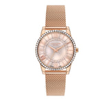 Lee Cooper Women's Watch Analog, Mother of Pear Dial, Rose Gold Mesh Strap, LC07436.410
