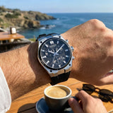 Quantum Men's Chronograph Watch Black Dial Black Silicone Band, HNG1237.351