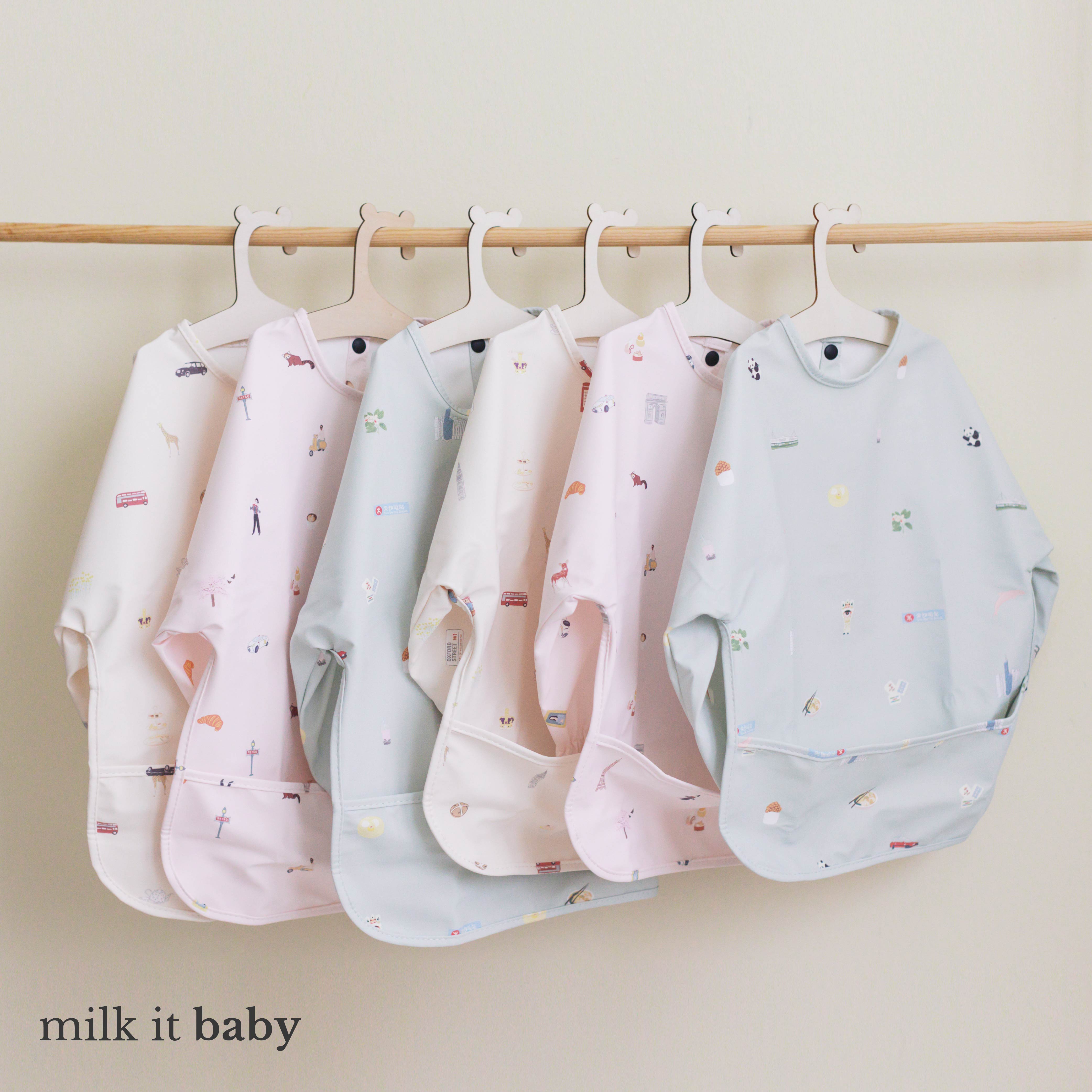 Milk It Baby Water Proof Sleeved Bib, London City, MI-SBLN007S