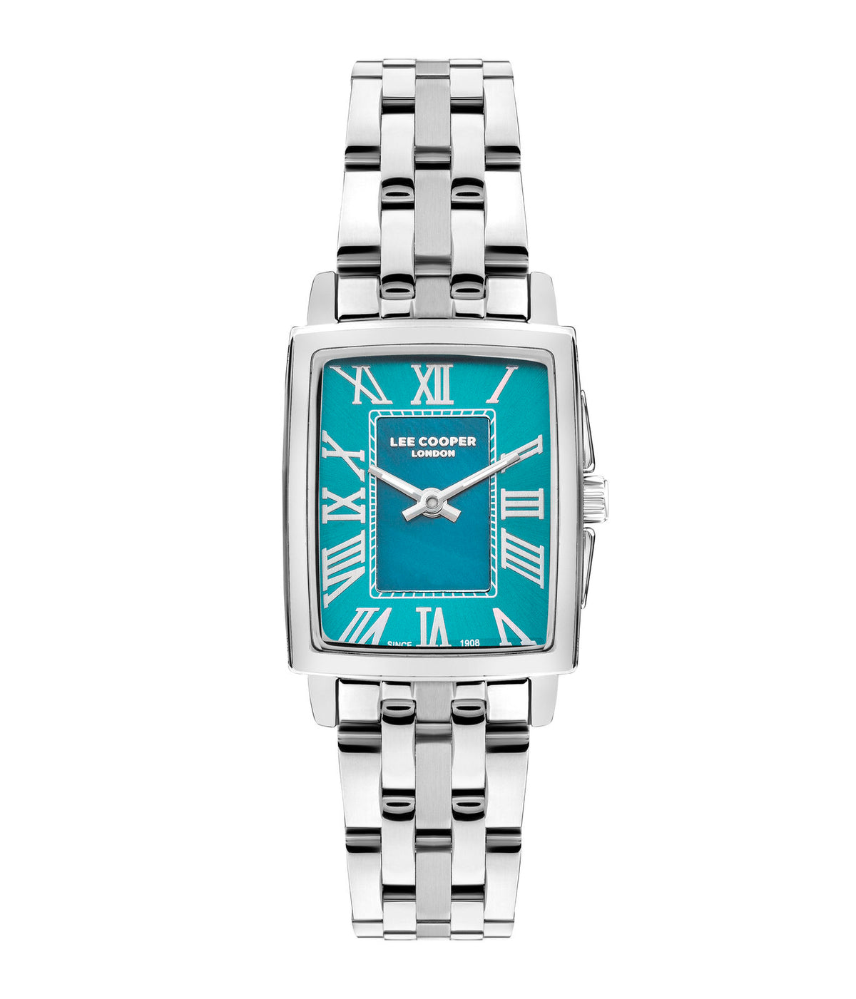 Lee Cooper Women's Watch Analog Light Blue Dial with Silver Stainless Steel Band, LC07940.390