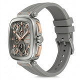 Quantum Men's Multifunction Watch Silver Dial Grey Silicone Band, PWG1014.336
