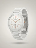 Titan Edge Ceramic Quartz Analog Men's Watch with White Dial and White Strap, 1696QC04