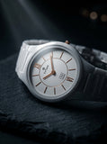Titan Edge Ceramic Quartz Analog Men's Watch with White Dial and White Strap, 1696QC04