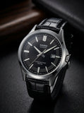 Casio, Men's Watch Analog, Black Dial Black Leather Band, MTS-100L-1AVDF product image