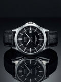 Casio, Men's Watch Analog, Black Dial Black Leather Band, MTS-100L-1AVDF product image