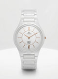 Titan Edge Ceramic Quartz Analog Men's Watch with White Dial and White Strap, 1696QC04