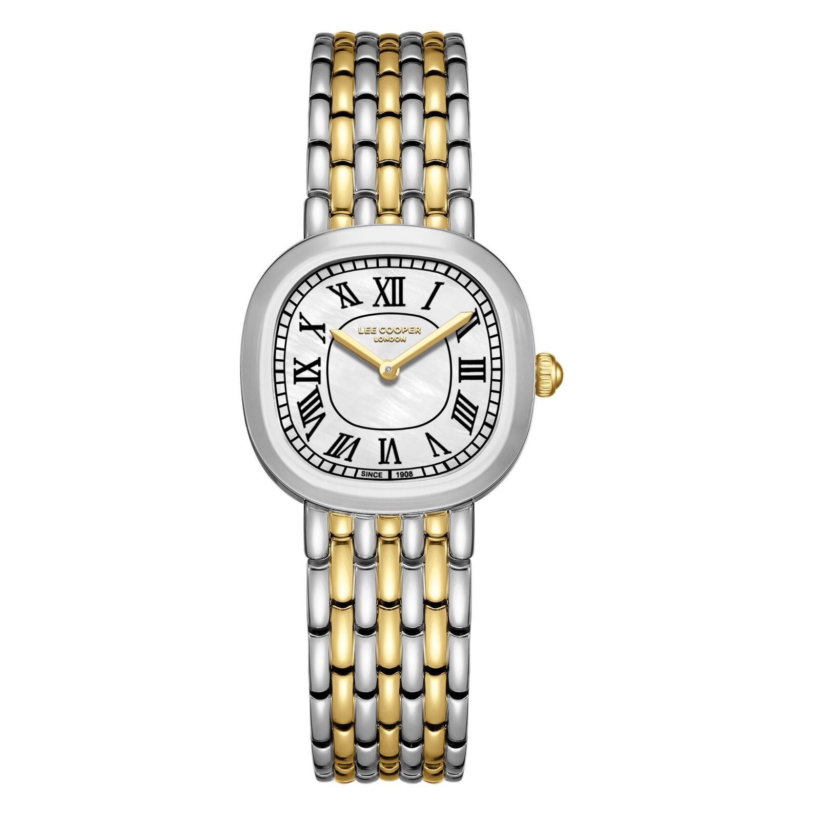 Lee Cooper Women's Watch Analog Mother of Pearl Dial with Two-Toned Stainless Steel Band, LC08159.220