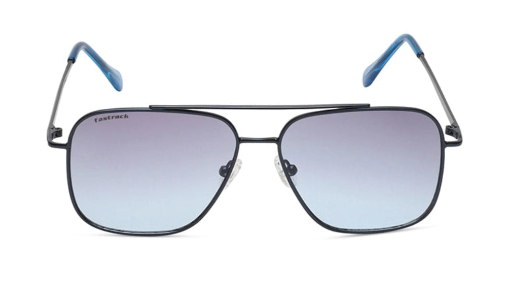 Fastrack Men's Square Sunglasses, Blue Lens, UV protected, M253BU2