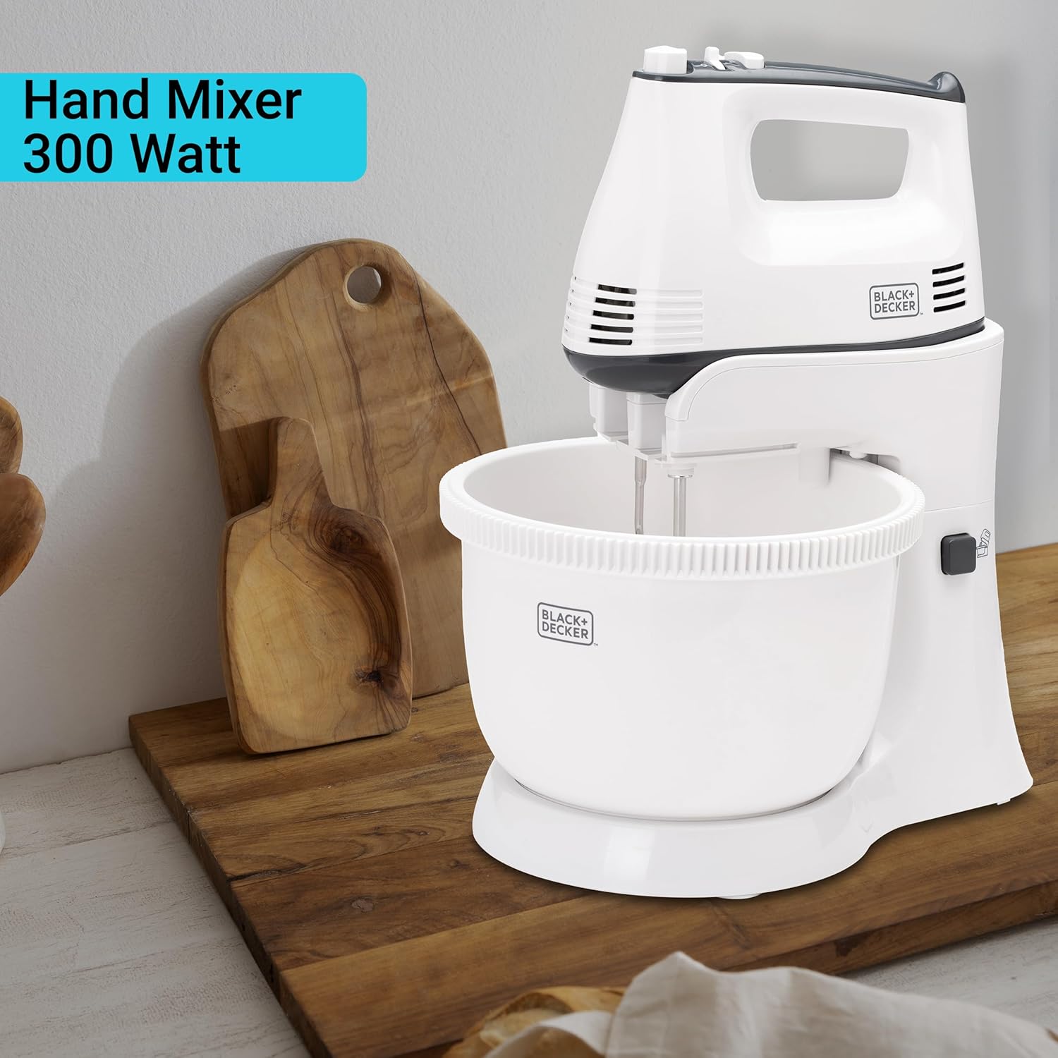 Black+Decker, 300W, 5 Speed Multifunction Bowl And Stand Mixer, M700