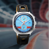 Titan Men's Classique Ibd Race Craft 2.0 Analog Watch Blue Dial Leather Band, TI-10022SL03