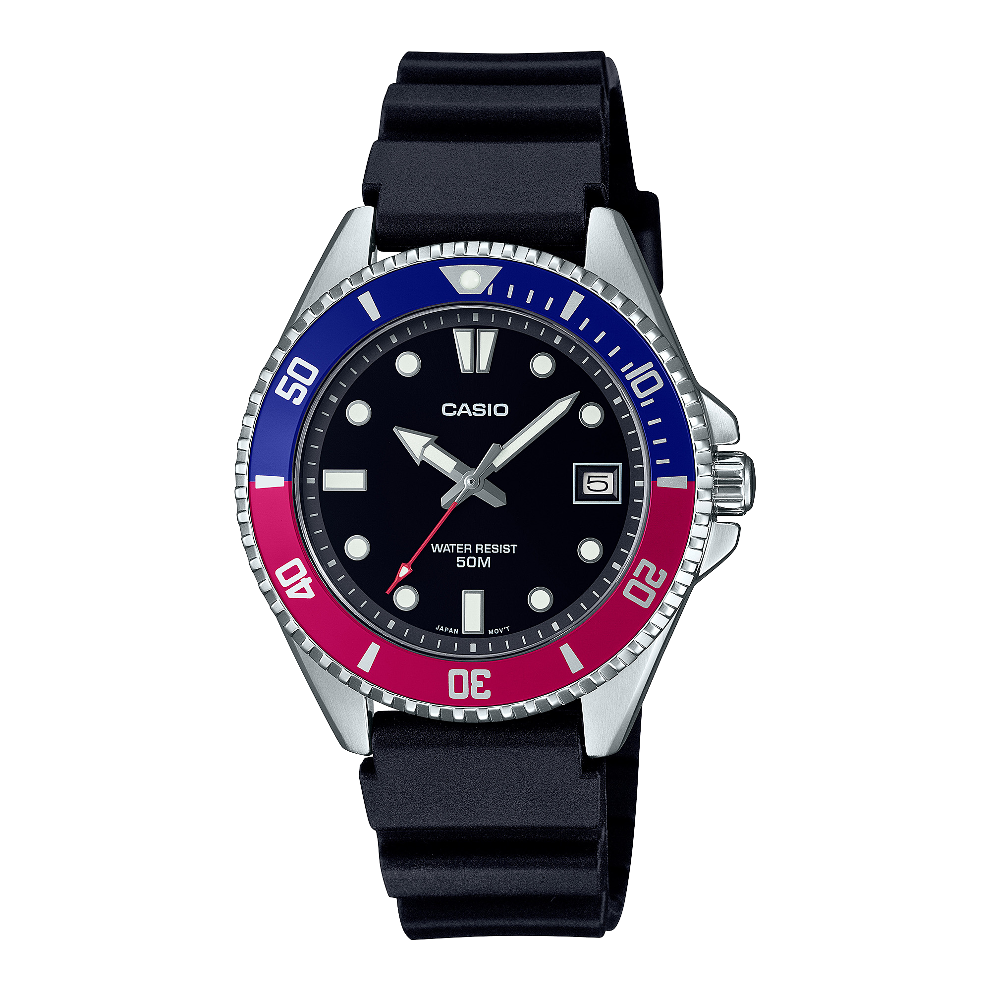 Casio Men's Watch Analog Black Dial Black Resin Band, MDV-10-1A2VDF