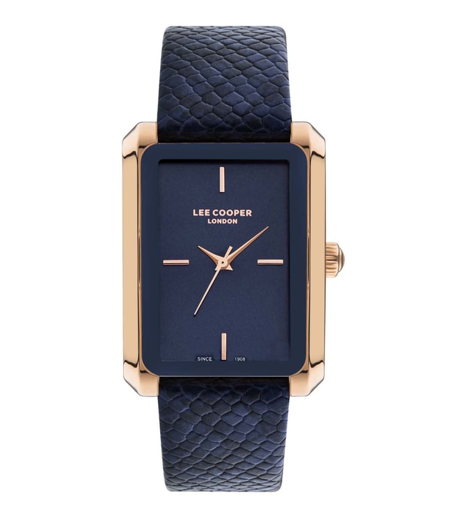 Lee Cooper Women's Watch Analog, Blue Dial Blue Leather Strap, LC07803.599 