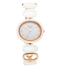 Titan Raga Ceramics Women's Watch Analog White Dial With White Ceramic Band, 95146KD05