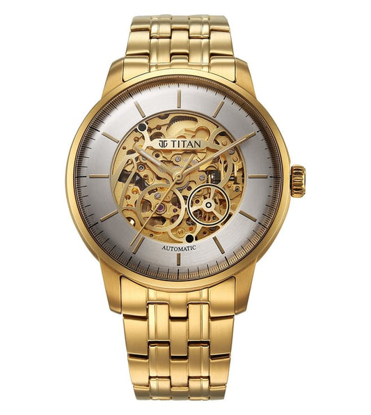 Titan, Men, Analog, Watch, Silver Dial, Stainless steel Strap, 90110YM01