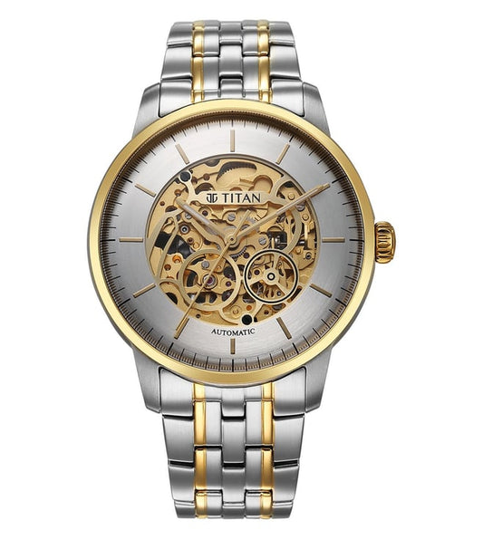 Titan, Men, Analog, Watch, Silver Dial, Stainless steel Strap, 90110BM01