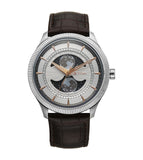 Titan Stellar Analog Men's Watch with Dual Moon Phase and Silver Dial and Brown Leather Strap, 10050SL01