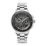 Titan Classique Half Cut Chronograph Analog Men's Watch with Black Dial Silver Stainless Strap,90218SM01