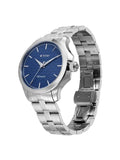 Titan Men's Analog Watch, Blue Dial with Stainless Steel Band, 10077SM01