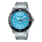 Casio Men's Watch Analog Blue Dial with Silver Stainless Steel Band, MTD-125D-2A3VDF