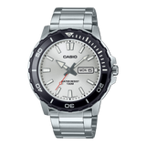 Casio Men's Watch Analog Silver Dial with Silver Stainless Steel Band, MTD-125D-7AVDF