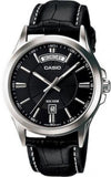 Casio Men's Watch Analog, Black Dial Black Leather Strap, MTP-1381L-1AVDF product image