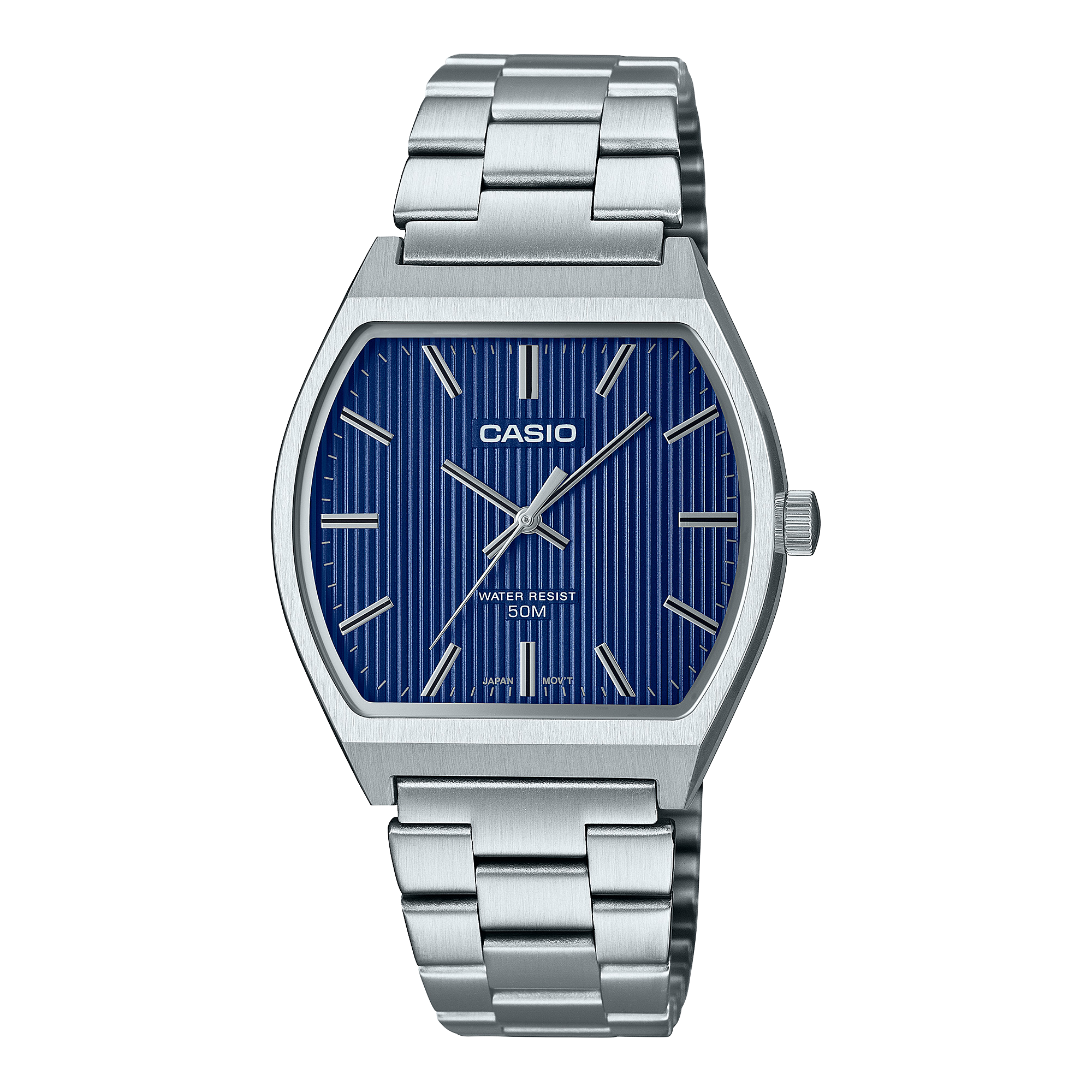 Casio Men's Watch Analog Blue Dial with Silver Stainless Steel Band, MTP-B140D-2AVDF