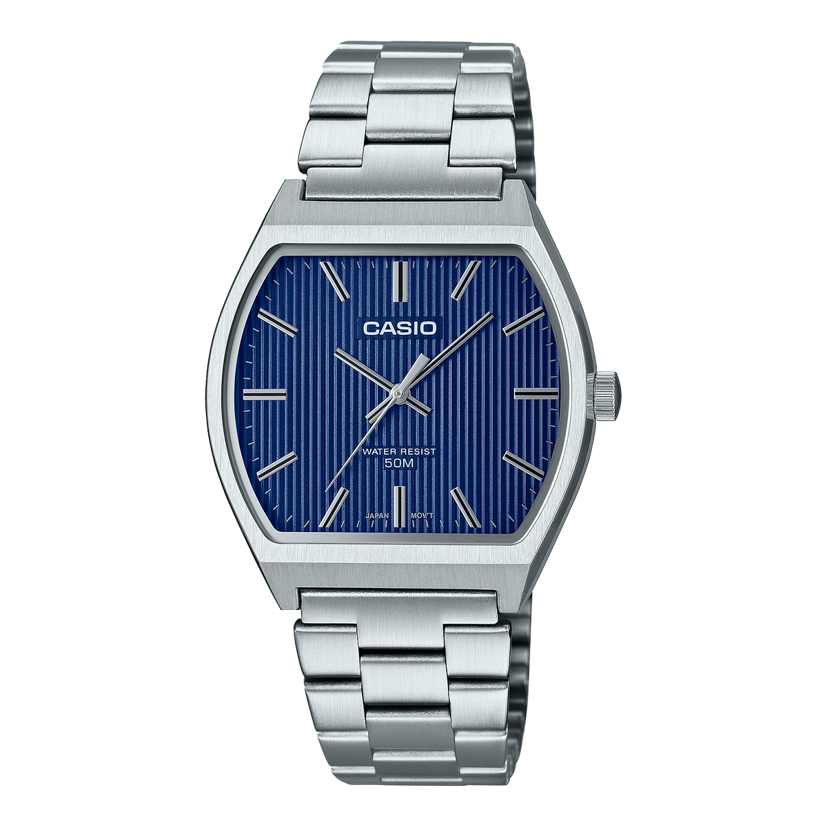 Casio Men's Watch Analog Blue Dial with Silver Stainless Steel Band, MTP-B140D-2AVDF