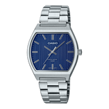 Casio Men's Watch Analog Blue Dial with Silver Stainless Steel Band, MTP-B140D-2AVDF