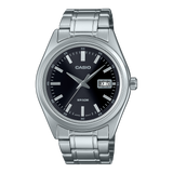 Casio Men's Watch Analog Black Dial with Silver Stainless Steel Band, MTP-B180D-1A1VDF
