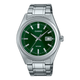 Casio Men's Watch Analog Green Dial with Silver Stainless Steel Band, MTP-B180D-3AVDF