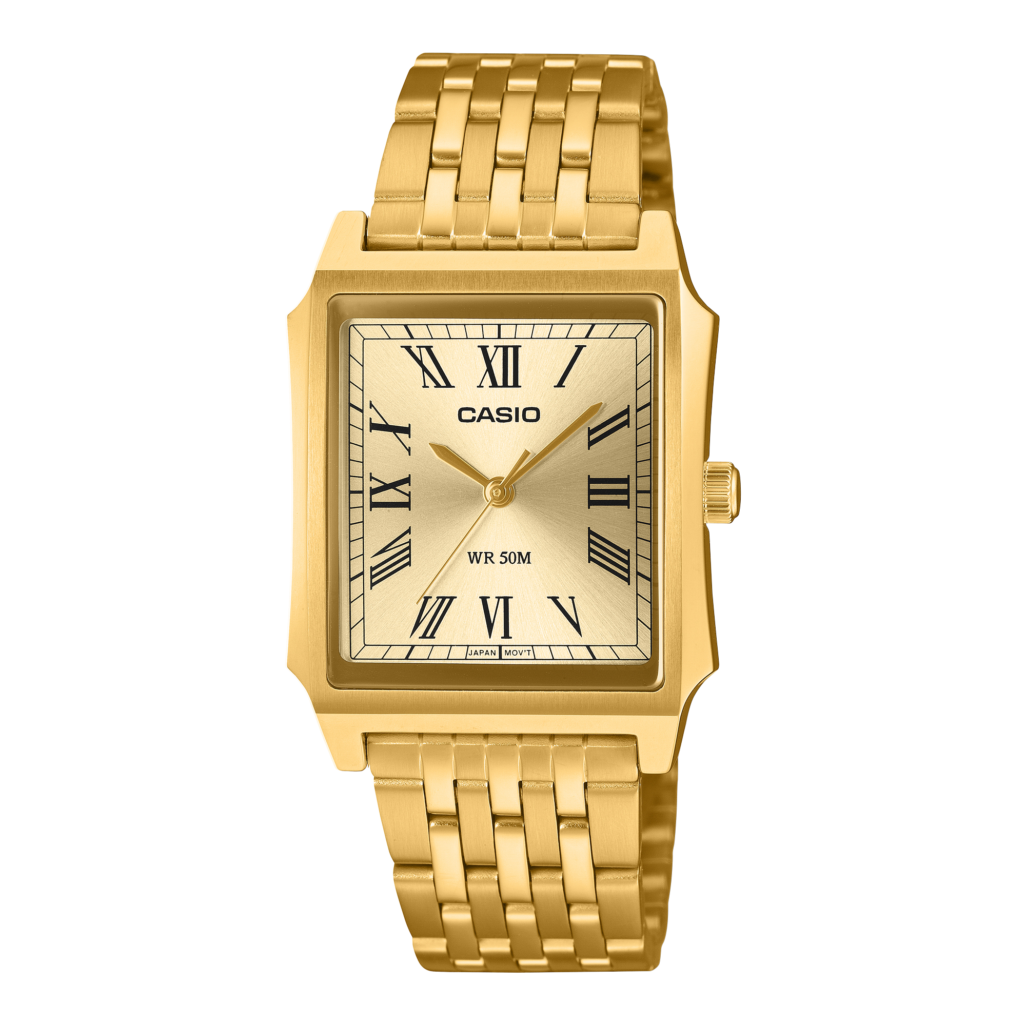 Casio Men's Analog Watch, Champagne Dial With Gold Stainless Steel Band, MTP-B190G-9BVDF | Kewalrams Bahrain