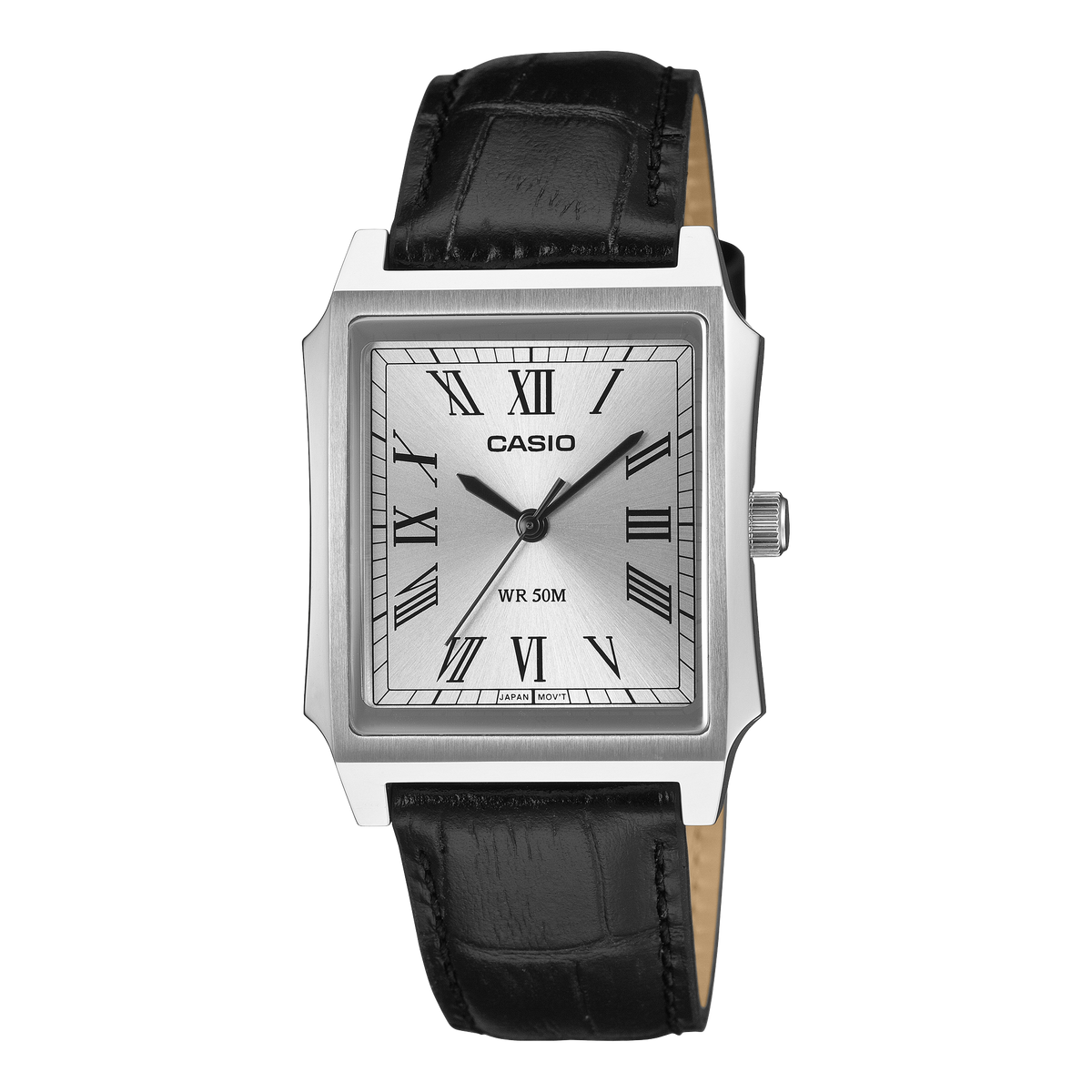 Casio Men's Analog Watch, White Dial With Black Genuine Leather Band, MTP-B190L-7BVDF | Kewalrams Bahrain
