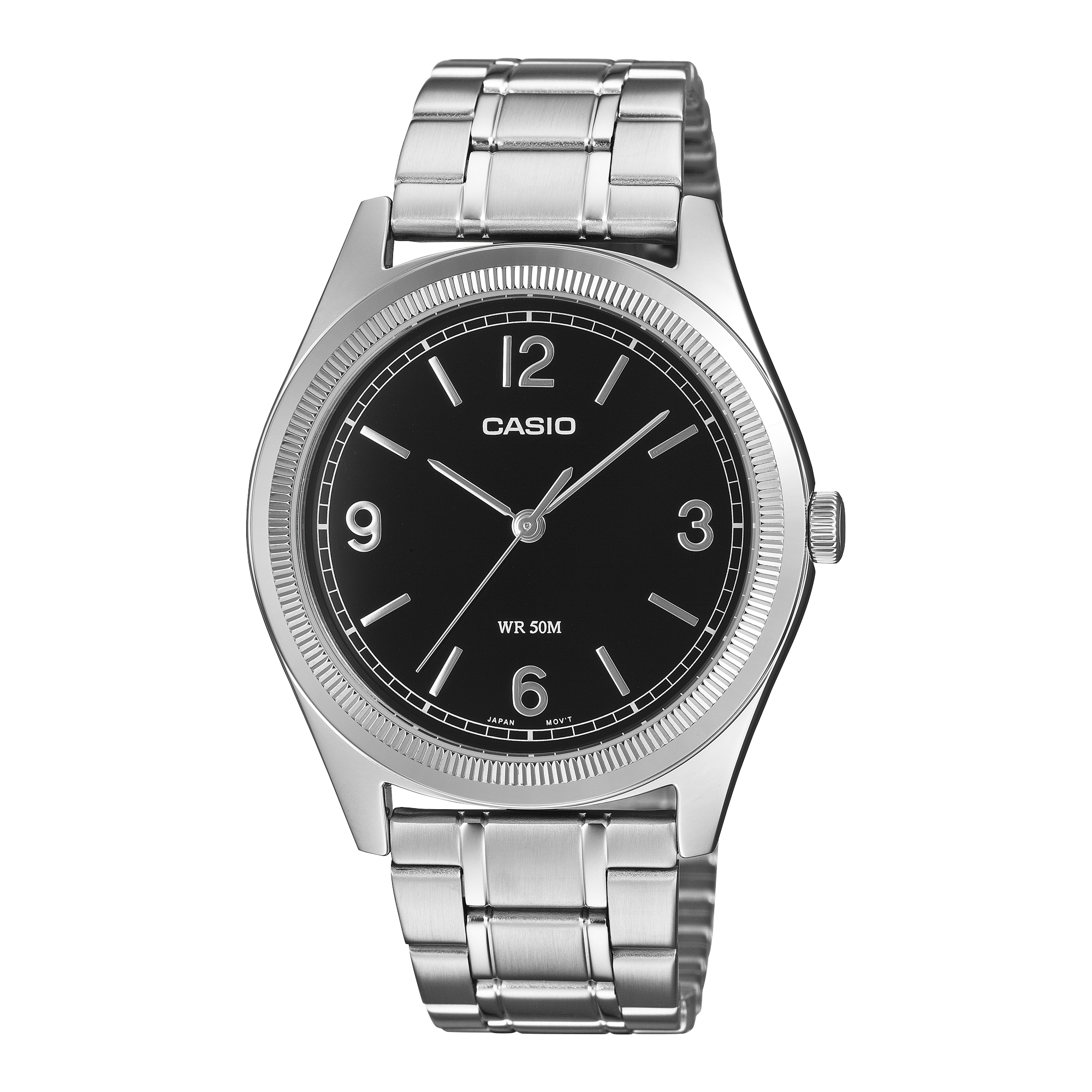 Casio Men's Analog Watch, Black Dial With Stainless Steel Band, MTP-B210D-1AVDF - product image
