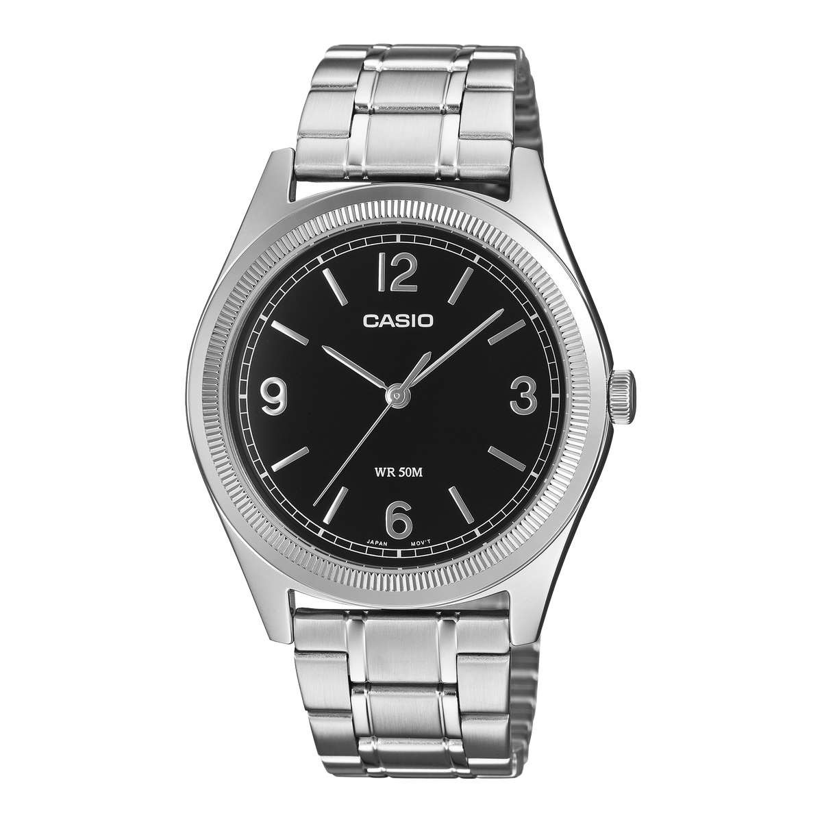 Casio Men's Analog Watch, Black Dial With Stainless Steel Band, MTP-B210D-1AVDF - product image