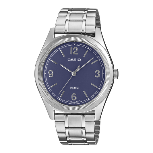 Casio Men's Analog Watch, Ice Blue Dial With Stainless Steel Band, MTP-B210D-2A2VDF - product image