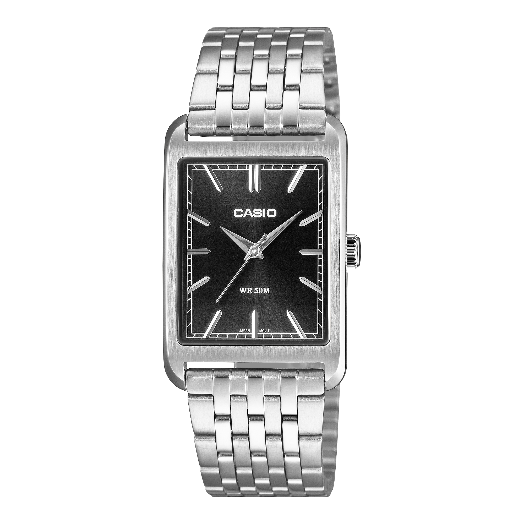 Casio Men's Analog Watch, Black Dial With Silver Stainless Steel Band, MTP-B215D-1AVDF | Kewalrams Bahrain