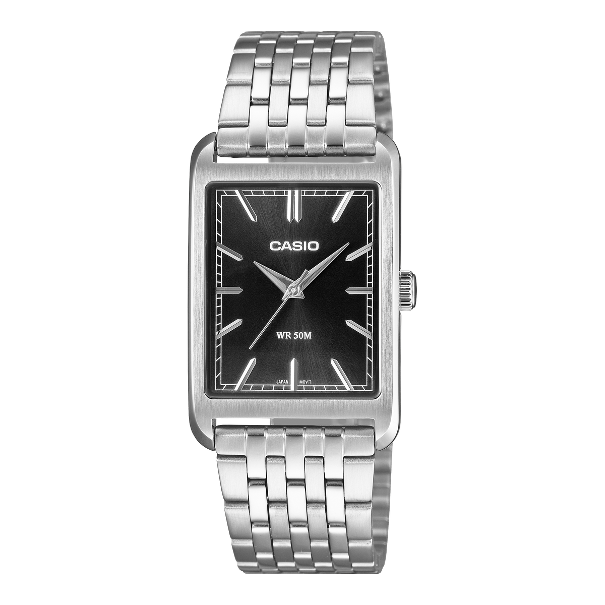 Casio Men's Analog Watch, Black Dial With Silver Stainless Steel Band, MTP-B215D-1AVDF | Kewalrams Bahrain