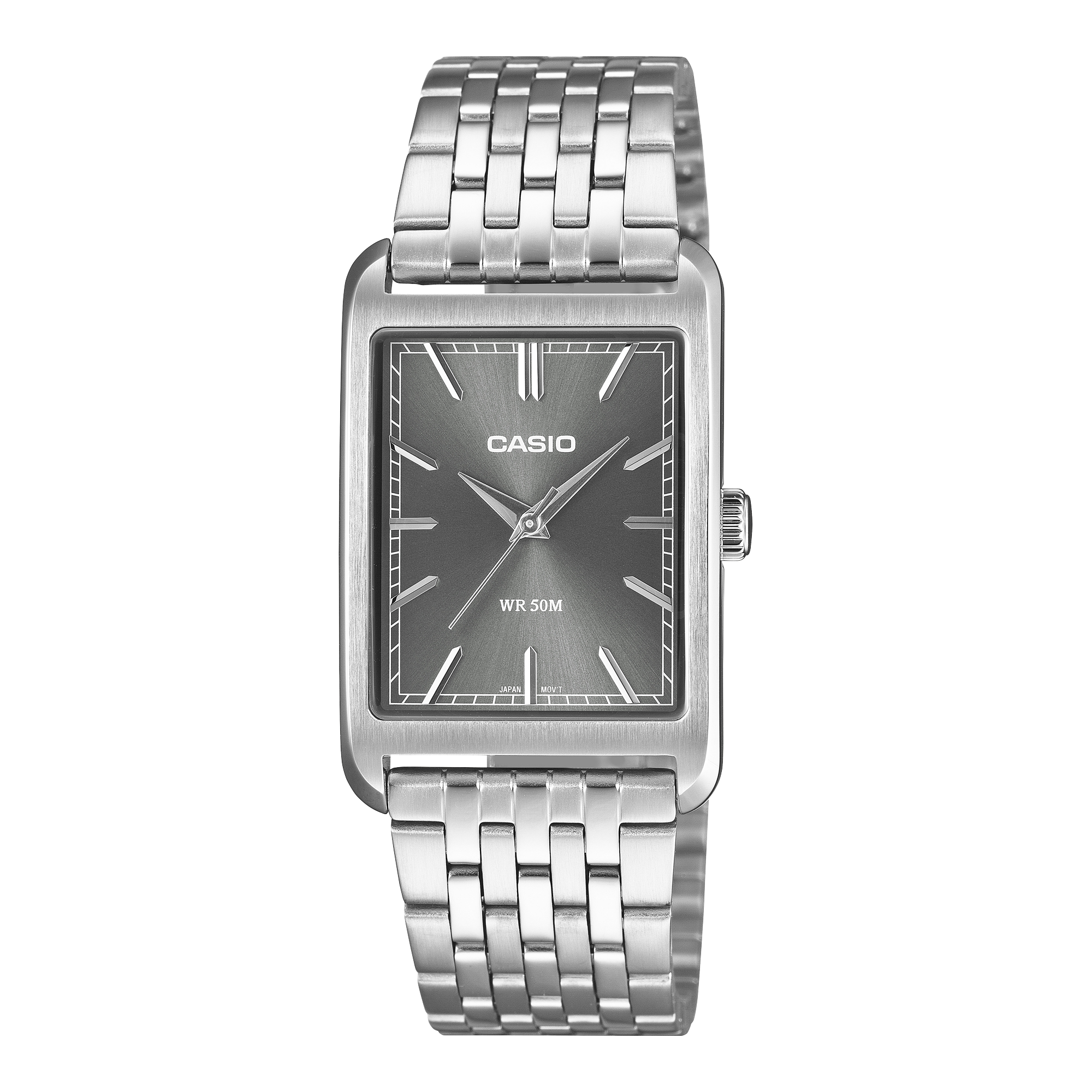 Casio Men's Analog Watch, Grey Dial With Silver Stainless Steel Band, MTP-B215D-8AVDF | Kewalrams Bahrain