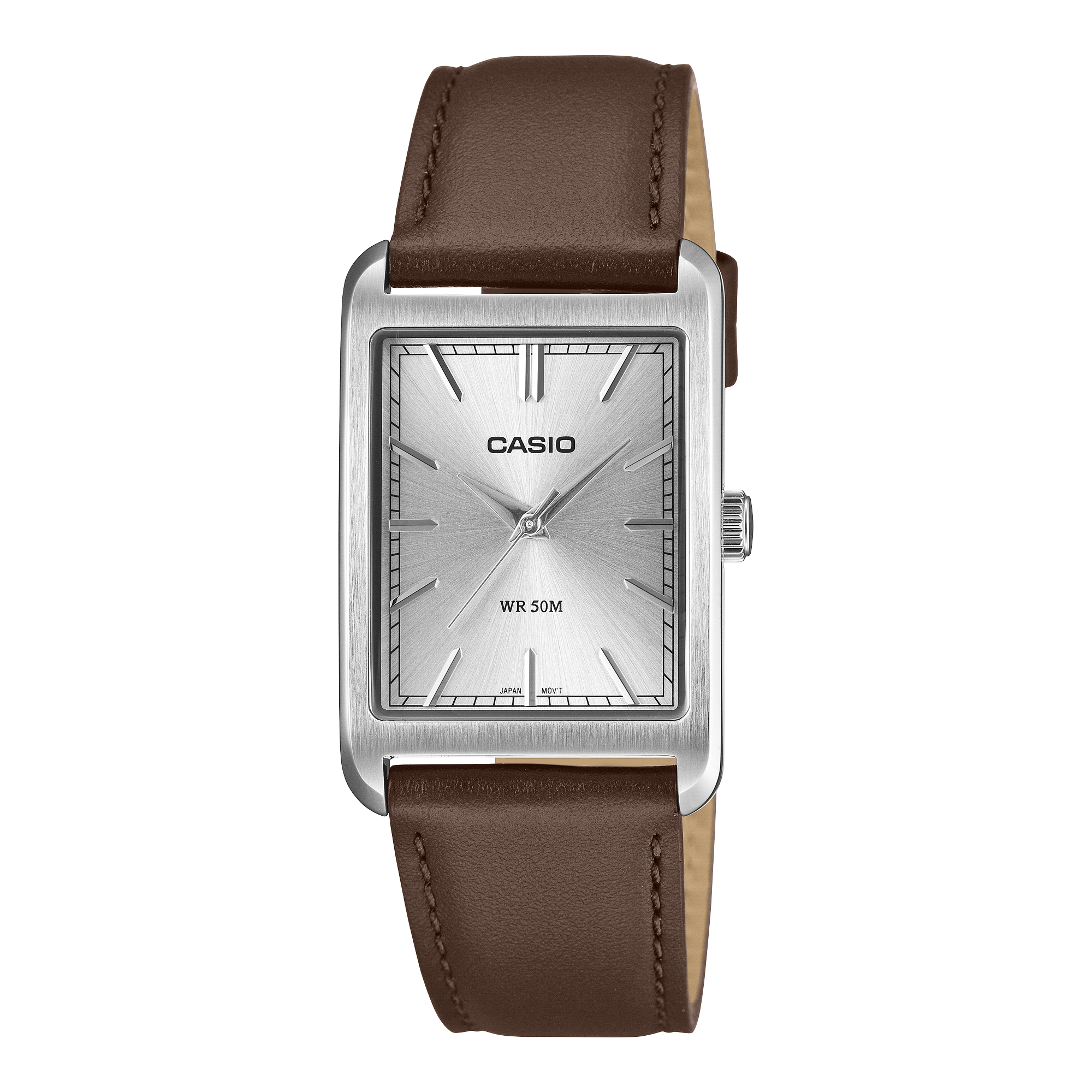 Casio Men's Analog Watch, White Dial With Black Genuine Leather Band, MTP-B215L-7AVDF | Kewalrams Bahrain
