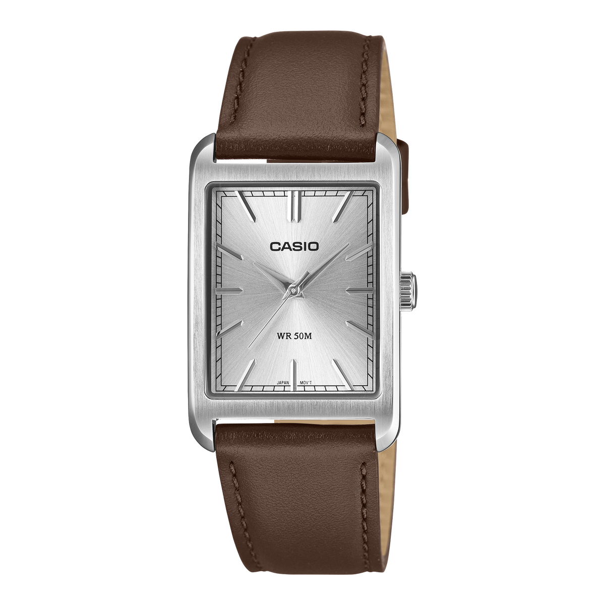 Casio Men's Analog Watch, White Dial With Black Genuine Leather Band, MTP-B215L-7AVDF | Kewalrams Bahrain