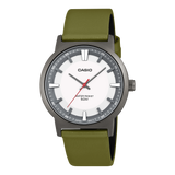 Casio Men's Watch Analog White Dial with Black Leather Strap, MTP-B220BL-7AVDF