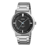 Casio Men's Watch Analog Black Dial with Silver Stainless Steel Strap, MTP-B220D-1AVDF