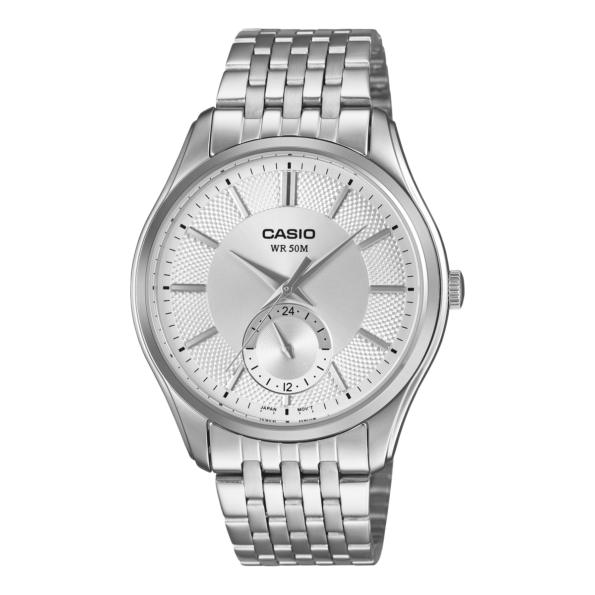Casio Men's Analog Watch, White Dial With Silver Stainless Steel Band, MTP-B315D-7AVDF | Kewalrams Bahrain