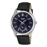 Casio Men's Analog Watch, Blue Dial With Black Genuine Leather Band, MTP-B315L-2AVDF | Kewalrams Bahrain